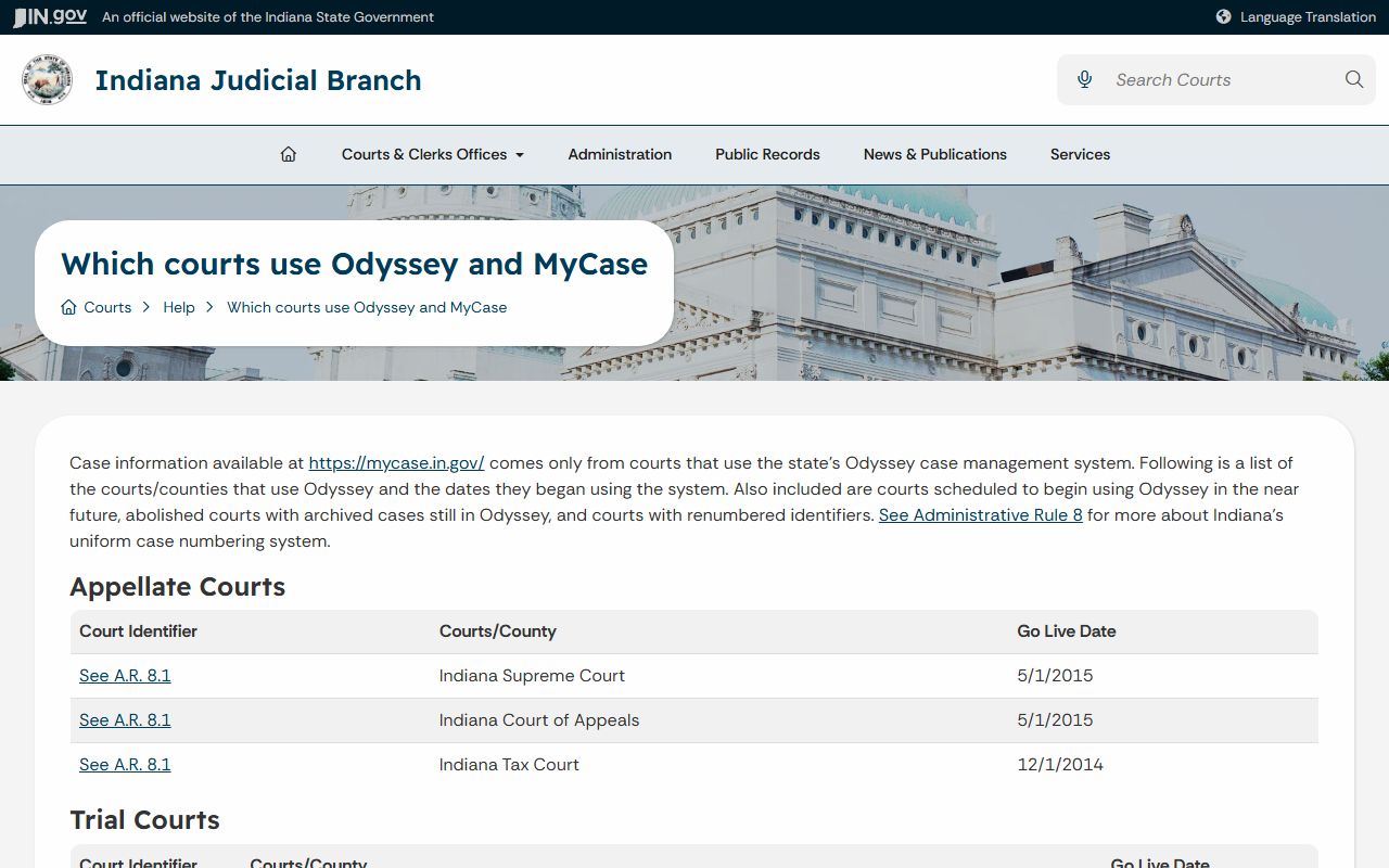 Hamilton County court dockets Odyssey court start dates
