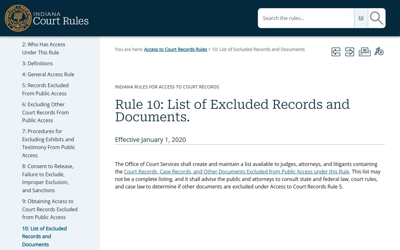 Hamilton County criminal court records Access to Court Records Rule 10