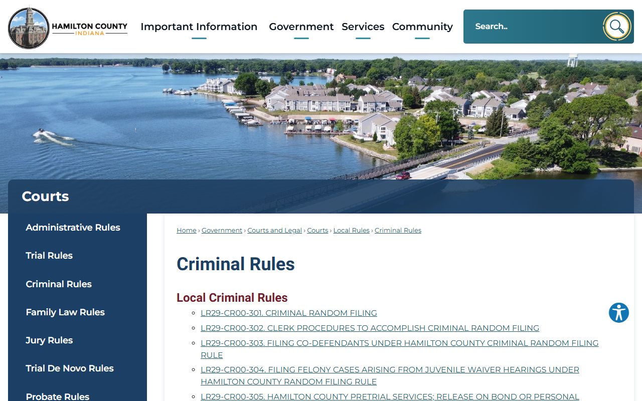 Hamilton County criminal court records local criminal rules