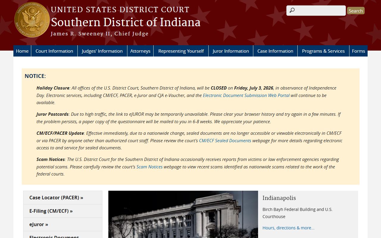 Hamilton County Circuit and Superior Courts federal court boundary