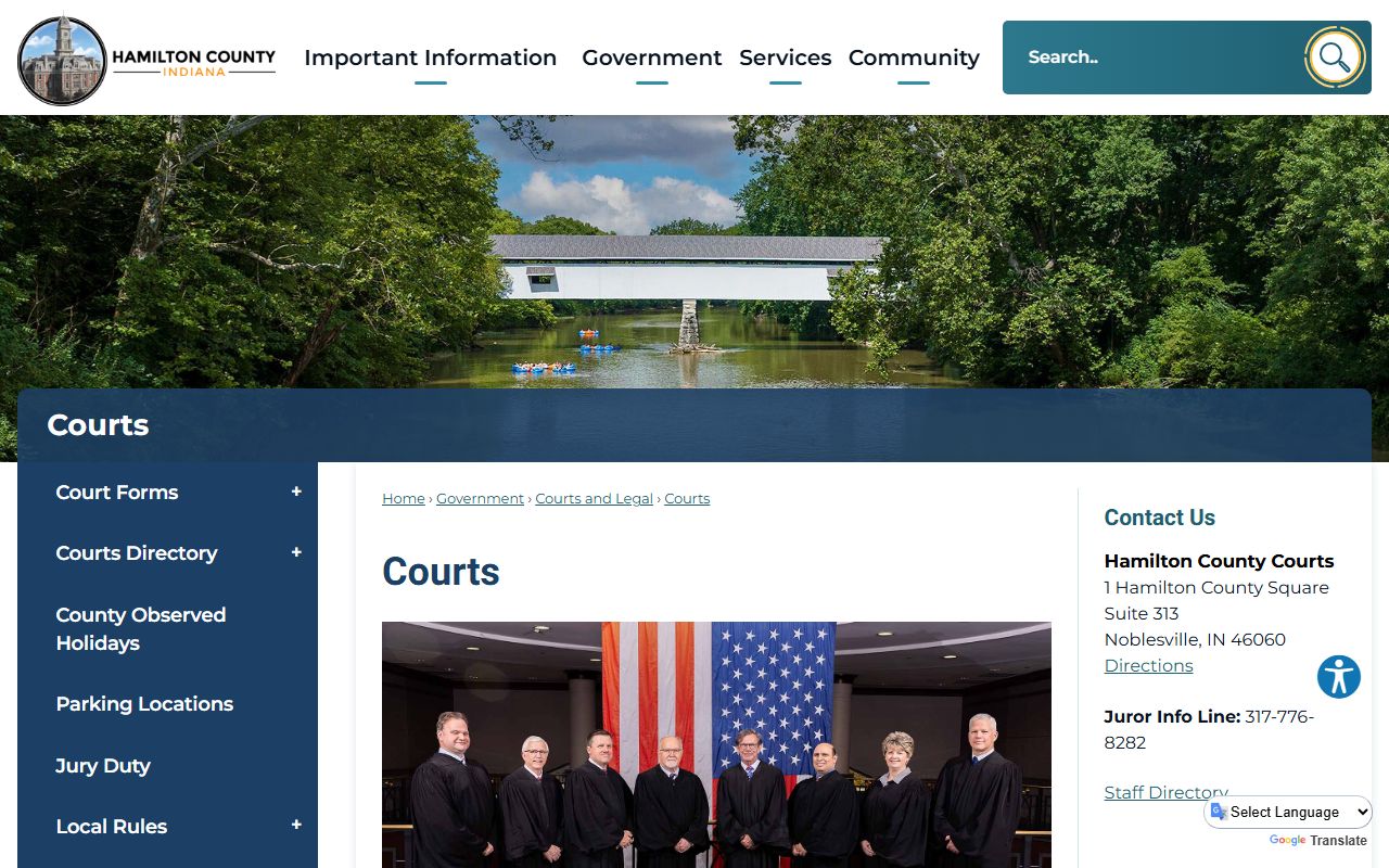 Hamilton County court records Courts page