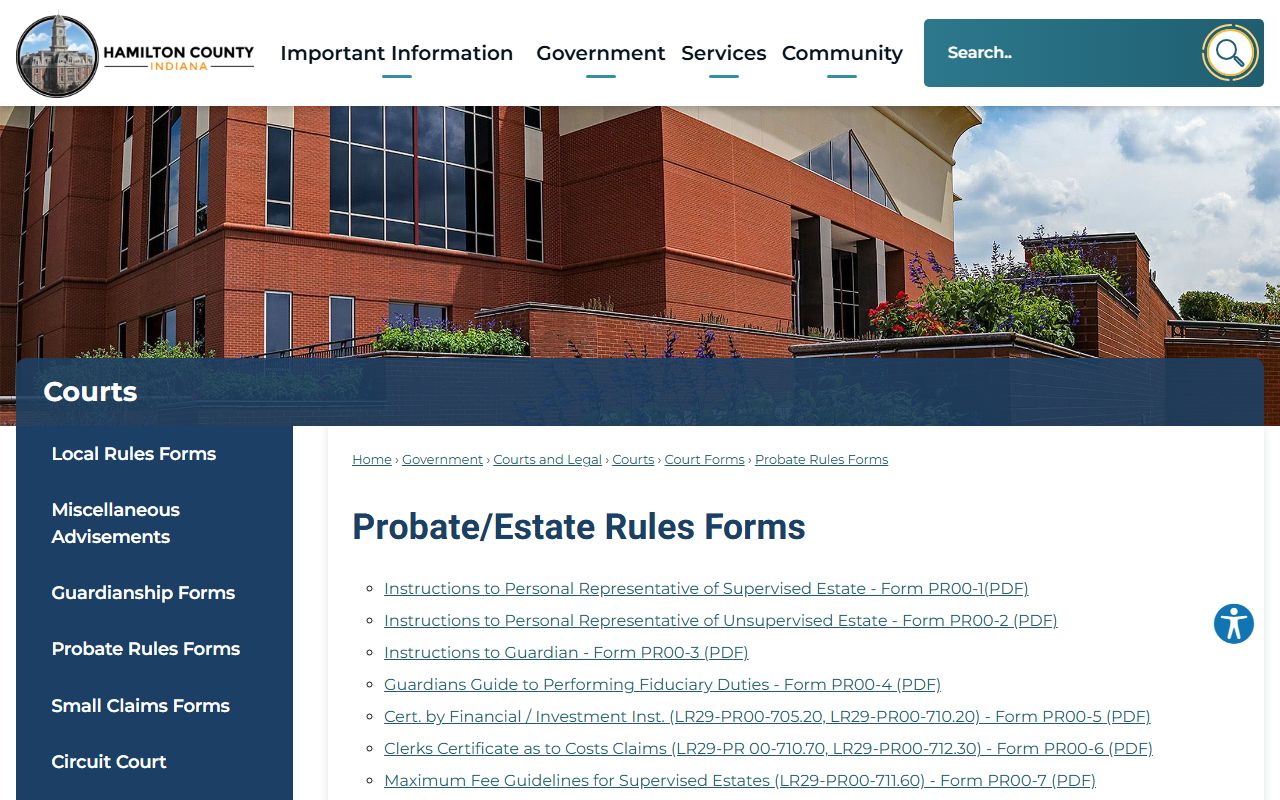 Hamilton County probate records probate forms