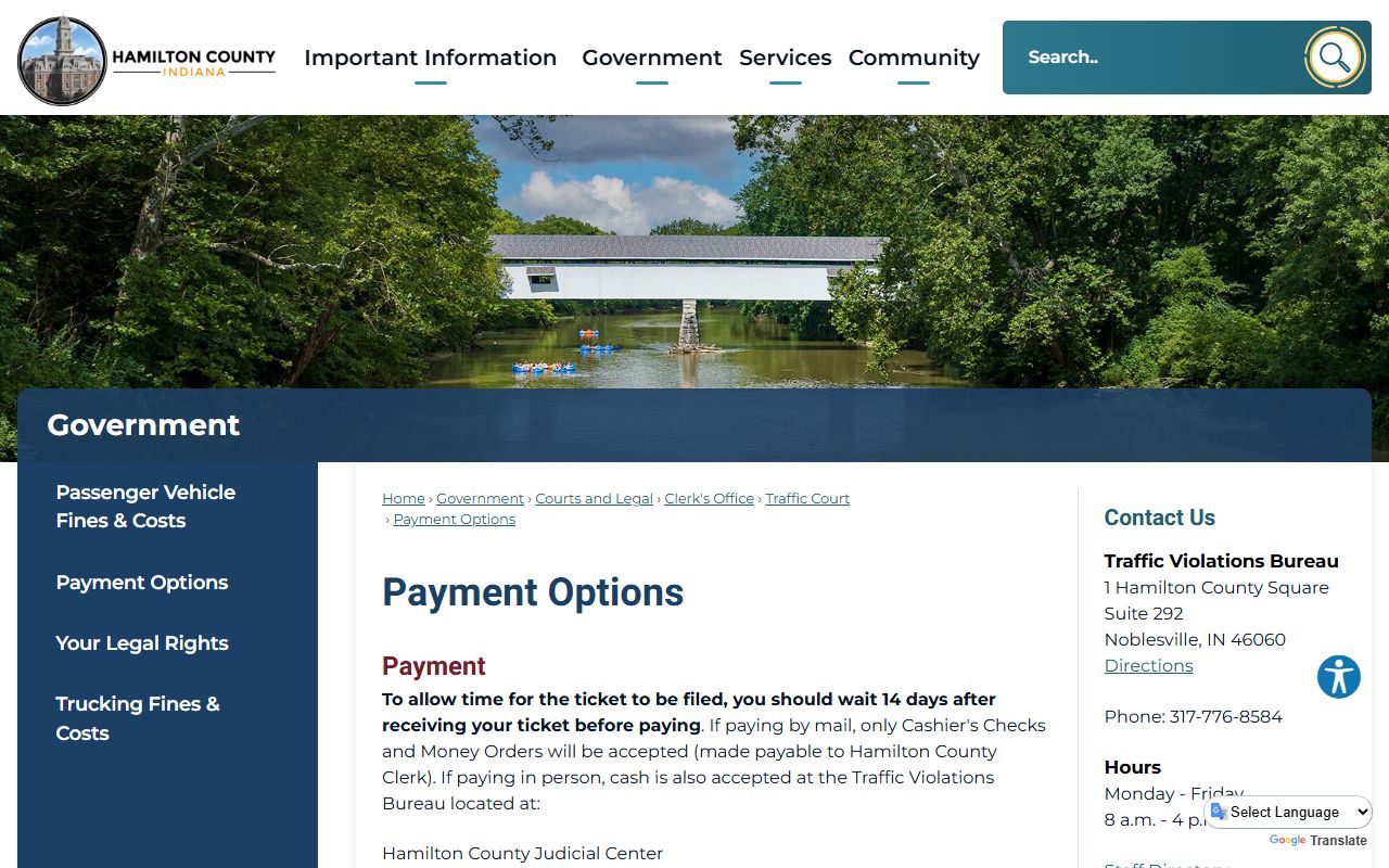 Hamilton County traffic court records payment options