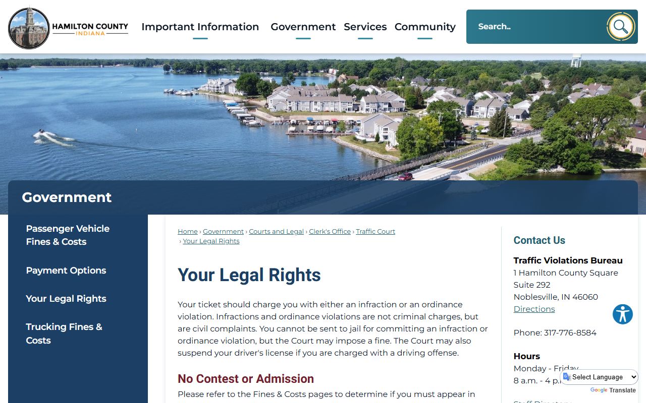 Hamilton County traffic court records legal rights page