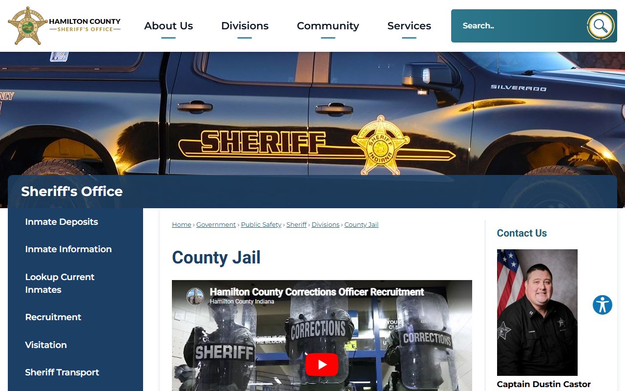 Hamilton County warrant records jail custody page